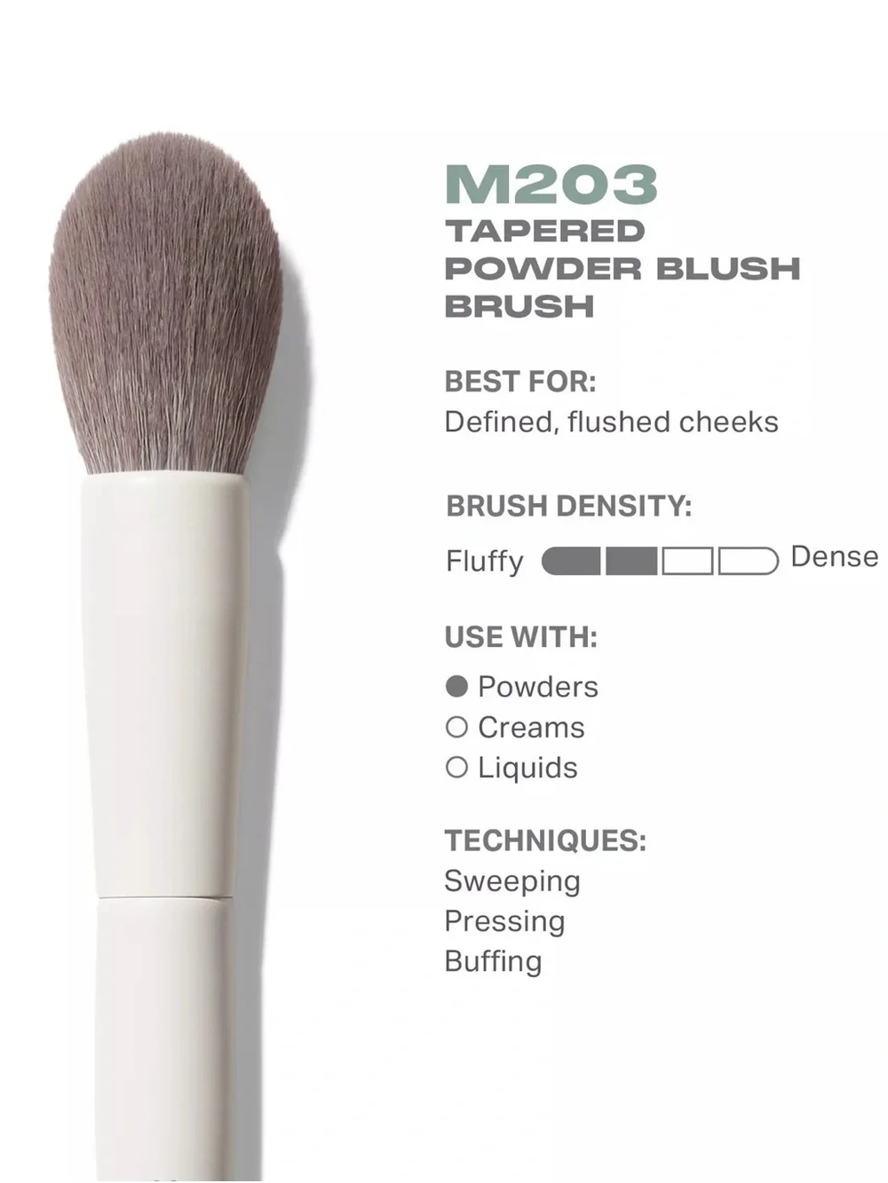 NEW in box Morphe White Powder Brush - Soft Taupe Bristles